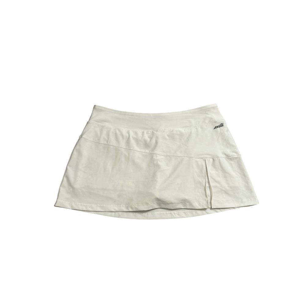 Avia Athletic Skort Womens Large Cream Good Tennis Golf Pickleball Pleated Skirt